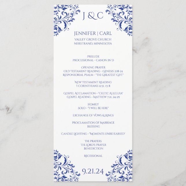 Programa de Casamento de Nadine - Comprimento Tea  (Frente)