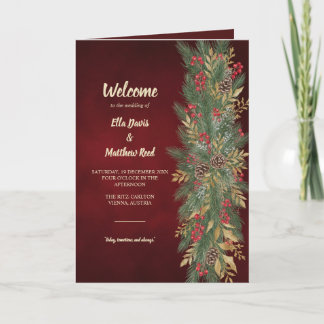 Programa de Casamento de Natal Botânico Elegante D