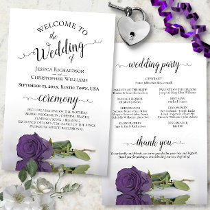 Programa de Casamento de Orçamento Rosa Roxo-Roxo