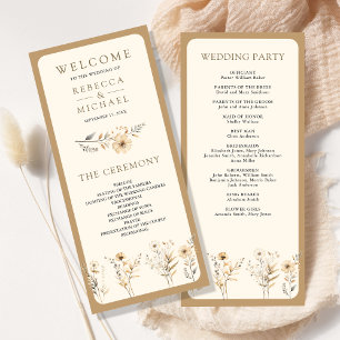 Programa de Casamento de Outono Boho com Flores Si