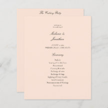 Programa de Casamento de Pastel Cor-de-Rosa-Esbran