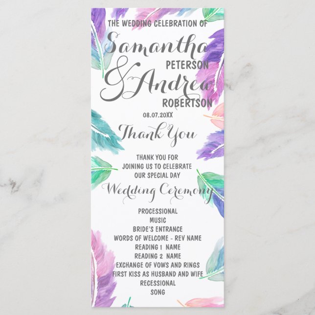 Programa de Casamento de Penas Pintadas de Pintas  (Frente)