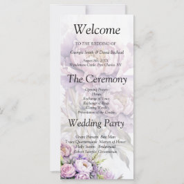 Programa de Casamento de Peônias de Lavandas de Aq