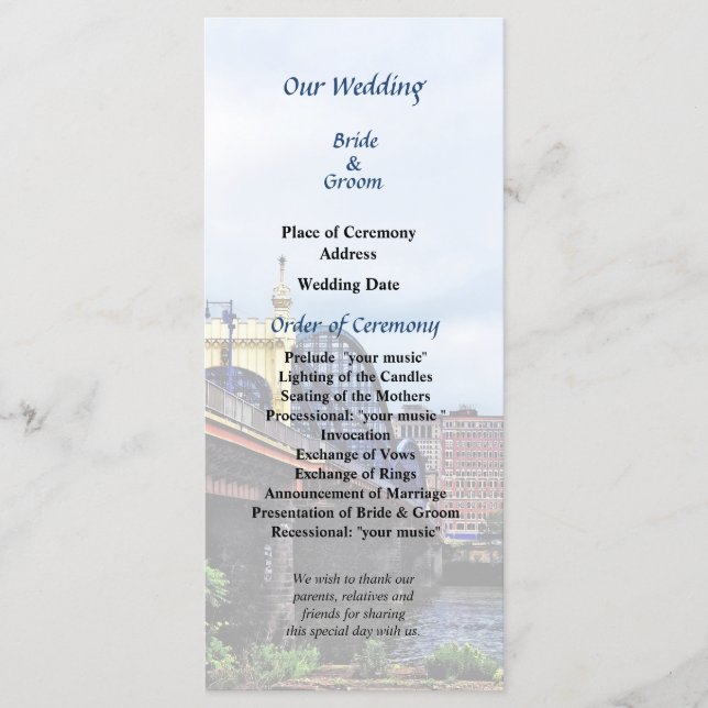 Programa de Casamento de Pittsburgh Skyline por Sm (Frente)