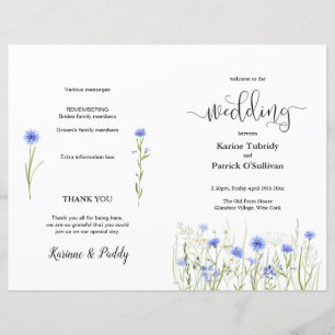 Programa de Casamento de Prados de Flores Selvagen