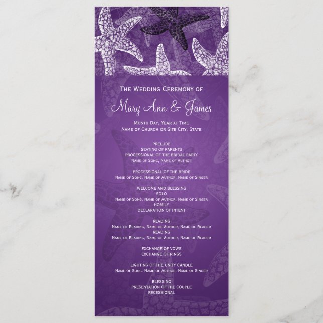 Programa de Casamento de Praia (Frente)