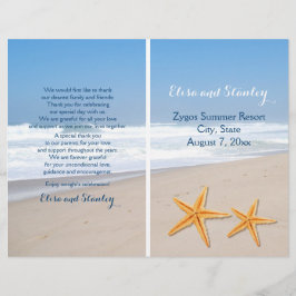 Programa de casamento de praia de par de Starfish