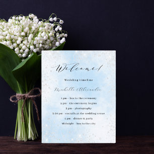 Programa de casamento de prata azul claro