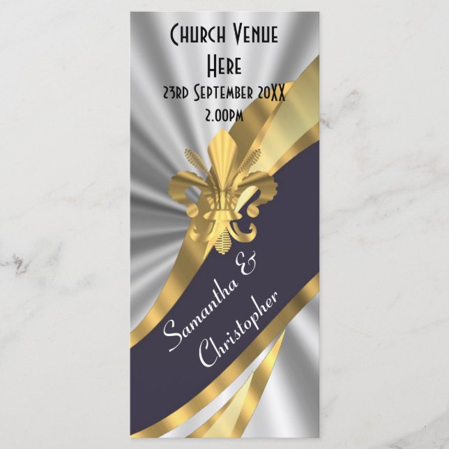 Programa de casamento de prata negra e ouro (Frente)