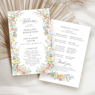 Programa de Casamento de Primavera de Pastel Suave