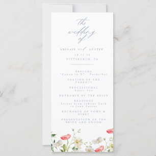 Programa de Casamento de primavera Peony Watercolo