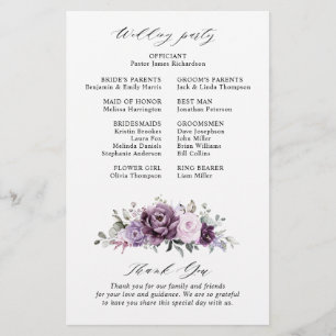Programa de Casamento de Púrpura Dusty