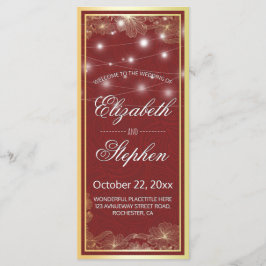 Programa de Casamento de Quadros Florais Elegante 