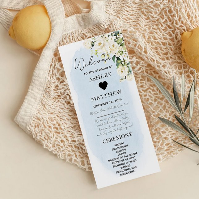 Programa de Casamento de Rosa Branca de Azul (Criador carregado)