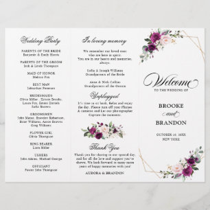 Programa de Casamento de Rosa de Blush de Plum Rox