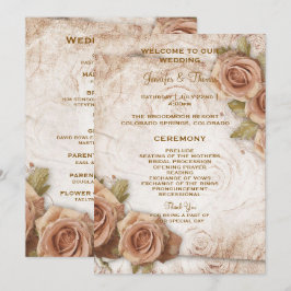 Programa de Casamento de Rosas de Cor Suave