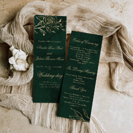 Programa de Casamento de rosas Verdes e Ouro