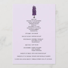 Programa de Casamento de Roxo Minimalista