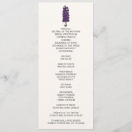 Programa de Casamento de Roxo Minimalista