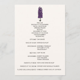 Programa de Casamento de Roxo Minimalista