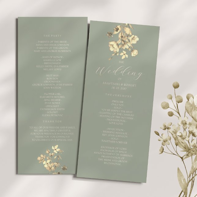 Programa de Casamento de Sage Green Wildflower (Criador carregado)