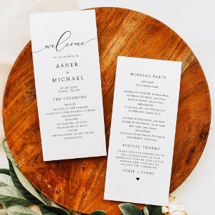 Programa de Casamento de Script de Caligrafia Eleg