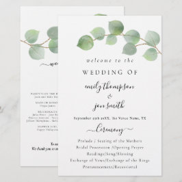 Programa de Casamento de Script Eucalyptus Moderno