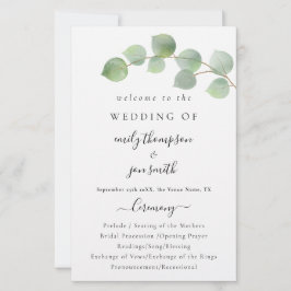 Programa de Casamento de Script Eucalyptus Moderno
