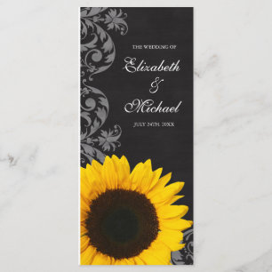 Programa de Casamento de Swirls de Girassol de Cha