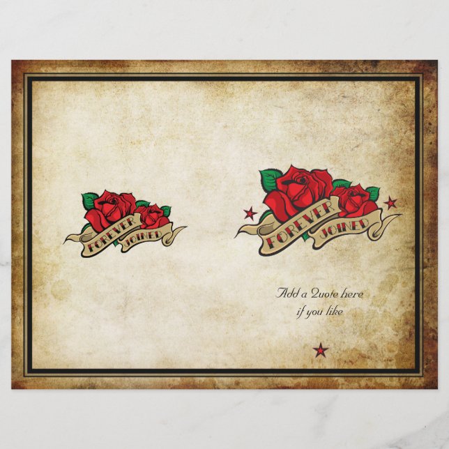 Programa de Casamento de Tatuagens Rosa Urban (Frente)