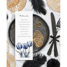 Programa de Casamento de Tulipas Azul Delft