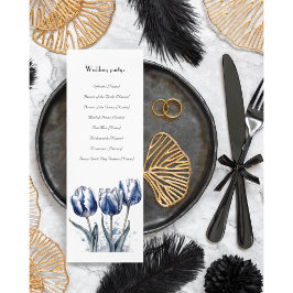 Programa de Casamento de Tulipas Azul Delft