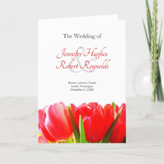 Programa de Casamento de Tulipas Vermelhas