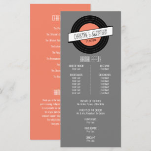 Programa de Casamento de Vinil Retro