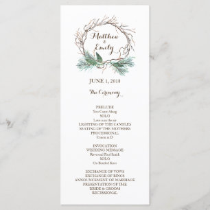 Programa de Casamento de Wreath de inverno