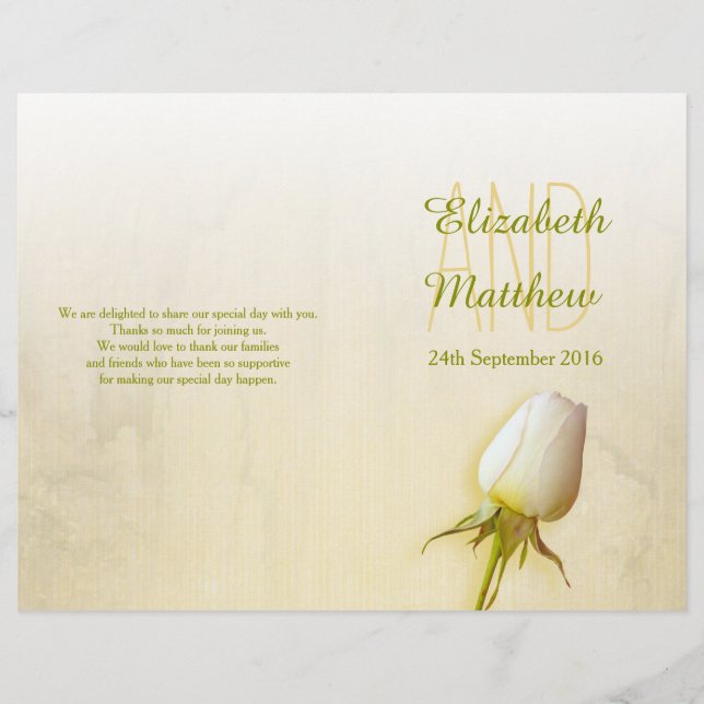 Programa de casamento do amigo da rosa branca (Frente)