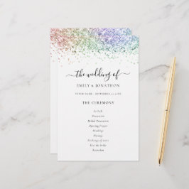 Programa de Casamento do Arco-Íris com Letras Glit