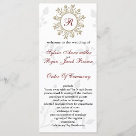 Programa de Casamento do Damask MONOGRAM