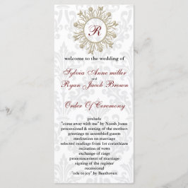 Programa de Casamento do Damask MONOGRAM