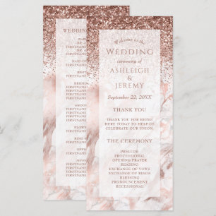 Programa de Casamento do Mármaco com rosa Dourado