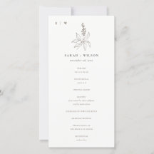 Programa de Casamento do Monograma de Desenho Flor