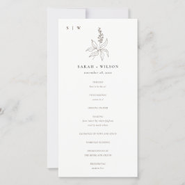 Programa de Casamento do Monograma de Desenho Flor