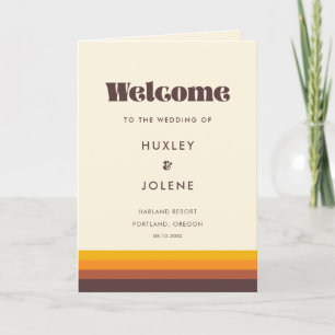 Programa de casamento dobrado com cores vintage re