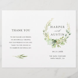 Programa de Casamento Dobrado da Folhagem Verde