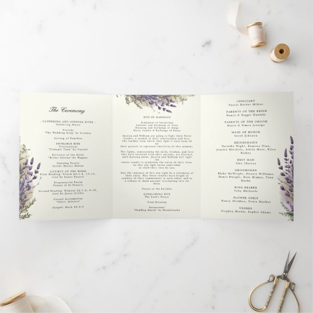 Programa de Casamento Dobrado da lavanda Regal (Dentro)