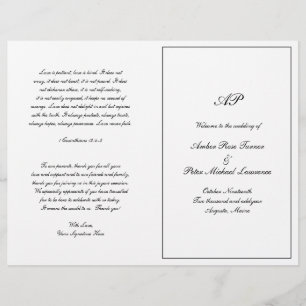 Programa de Casamento Dobrado Formal com Monograma