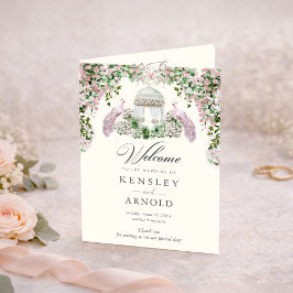Programa de Casamento Dobrado Jardim Rosa Elegante
