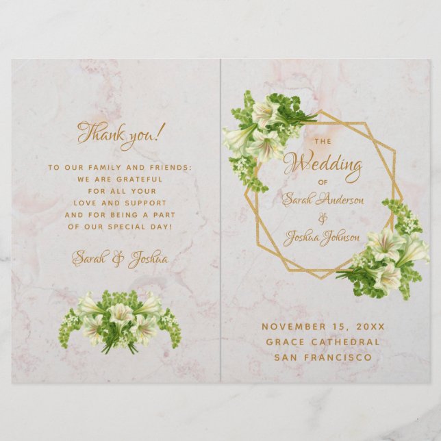 Programa de Casamento Dobrado - Lírios Brancos Dou (Frente)