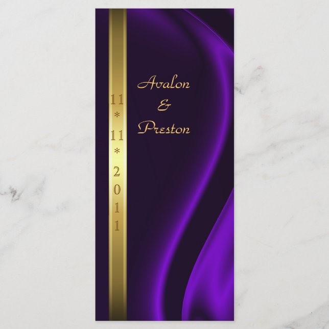 Programa de Casamento Dourado da Seda Roxo do Marq (Frente)