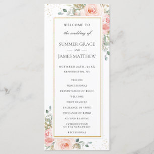 Programa de Casamento Dourado de Folhas Flóridas